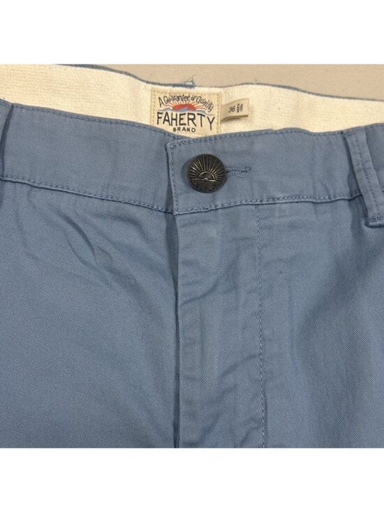 Faherty Island Life Shorts Organic Cotton Size Mens 36 Seaside Blue Chino Preppy - Picture 4 of 9
